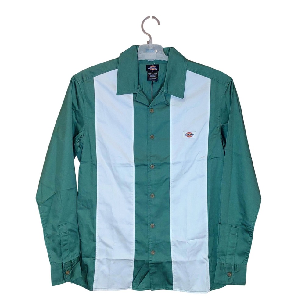 Dickies Mens Westover Long‎ Sleeve Bowling Shirt Colorblock Retro Style (XS) NWT